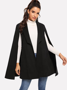 Shawl Collar Cape Coat