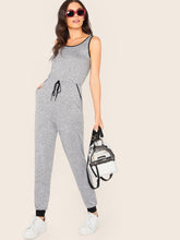 Load image into Gallery viewer, Drawstring Waist Ringer Tank Jumpsuit