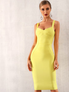 Adyce Solid Zip Back Bandage Slip Dress